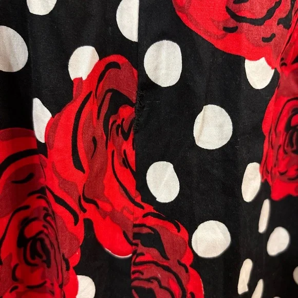 Grace Karin Black & Red Rose Polka Dot Midi Sheath Dress - Picture 3 of 3